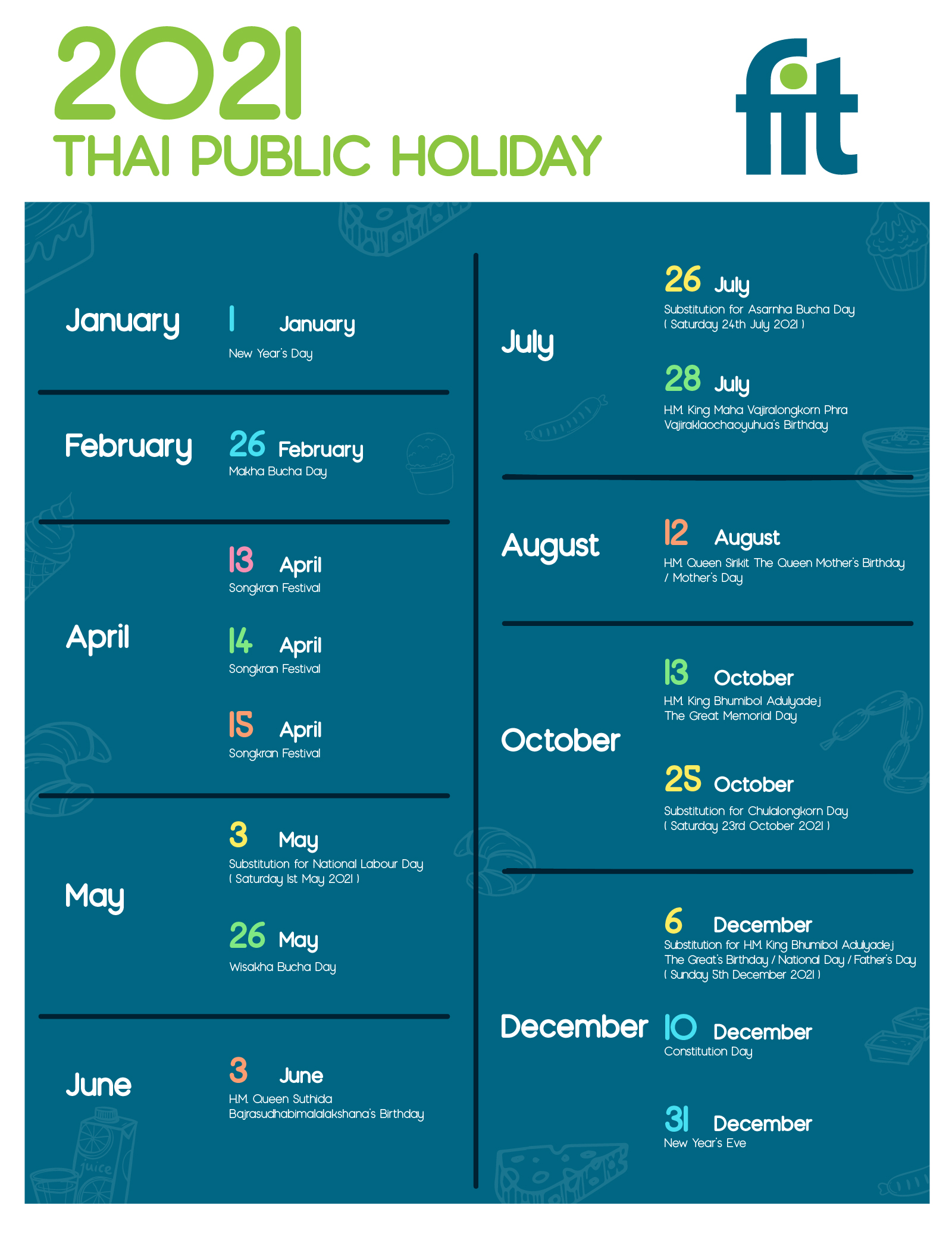 2021 Thai Public Holiday